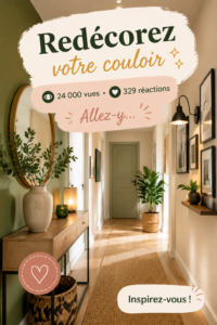 Couloir décoré avec des éléments chaleureux et accueillants