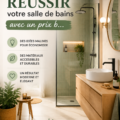 Salle de bains rénovée avec des couleurs douces et des accessoires modernes