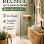 Salle de bains rénovée avec des couleurs douces et des accessoires modernes