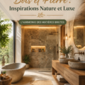 Salle de bains moderne en bois et pierre avec des éléments naturels