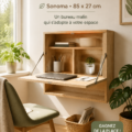 Secrétaire Vicco Alena installé dans un bureau moderne, décoré avec des plantes et des accessoires de travail.