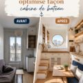 Transformation d'un studio parisien en ambiance cabine de bateau avec des éléments décoratifs et pratiques.