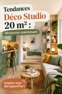 Déco d'un studio de 20 m² avec mobilier contemporain et chaleureuse ambiance.
