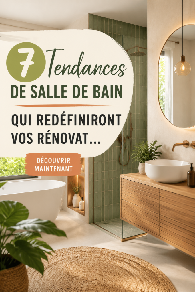 Tendance de salle de bain moderne avec des couleurs douces et des matériaux naturels.