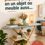 Une planche à repasser transformée en meuble pratique dans un intérieur chaleureux
