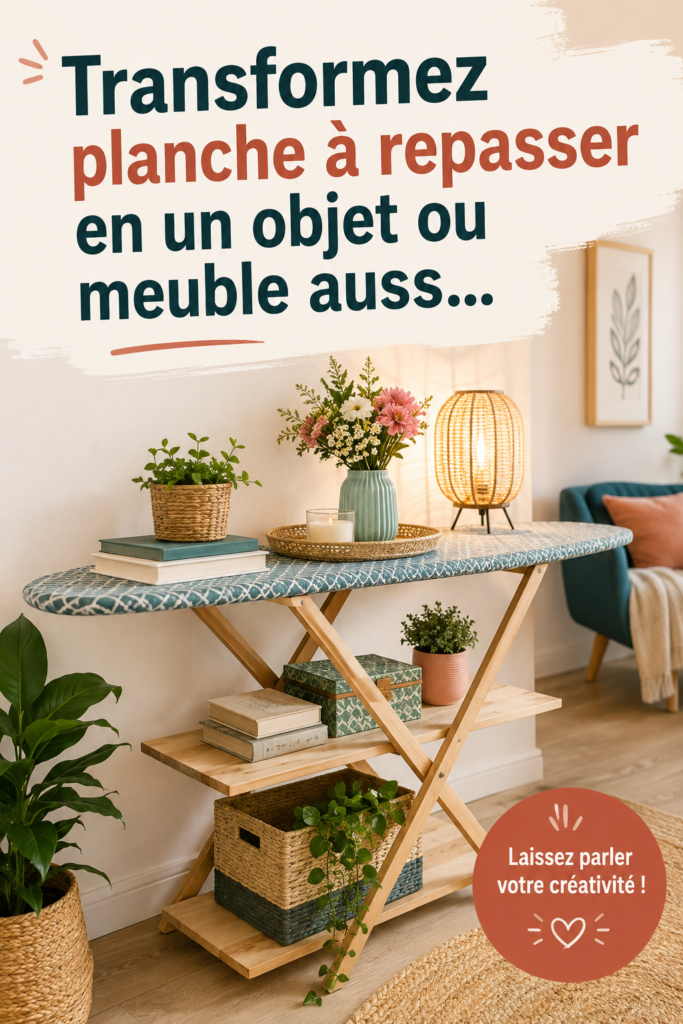 Une planche à repasser transformée en meuble pratique dans un intérieur chaleureux