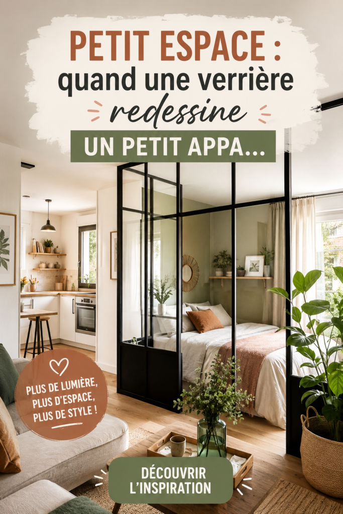 Verrière moderne dans un petit appartement lumineux
