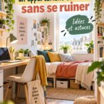 Studio étudiant décoré avec des meubles multifonctionnels à petit prix.