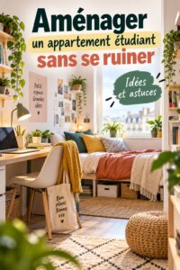 Studio étudiant décoré avec des meubles multifonctionnels à petit prix.