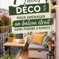 Balcon décoré avec des meubles compacts et des plantes, optimisé pour un espace étroit.