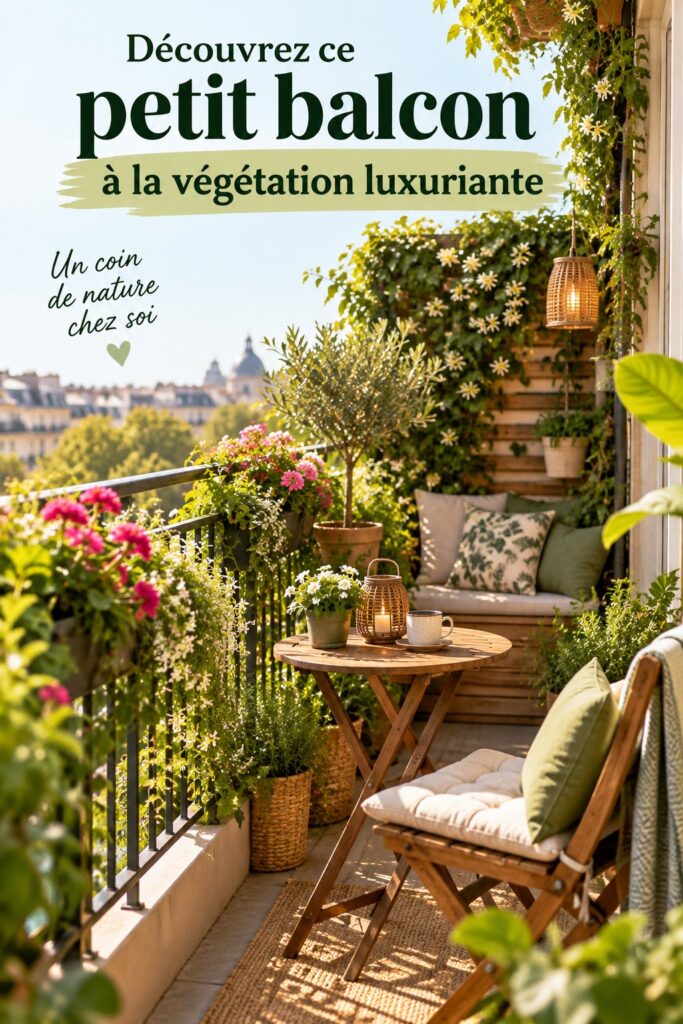Un balcon fleuri avec des plantes luxuriantes et un espace accueillant, reflet d'un aménagement réussi.