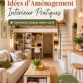 Aménagement intérieur d'un petit espace avec mobilier fonctionnel et décor chaleureux.