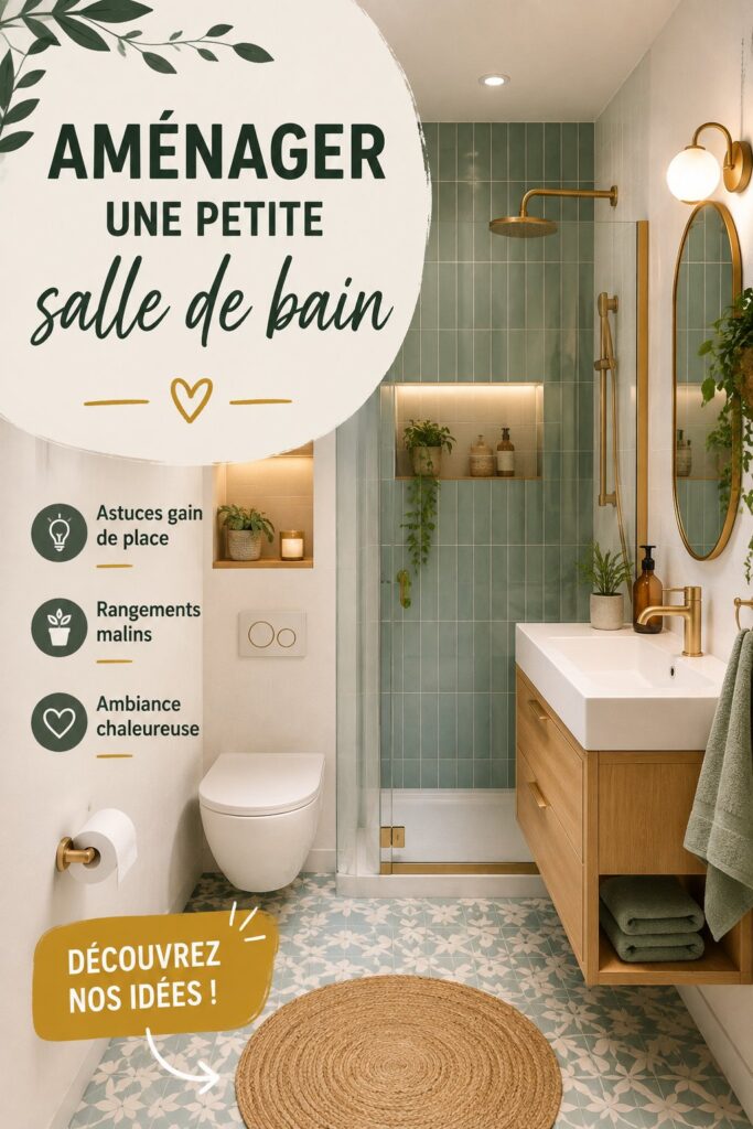 Aménagement d'une petite salle de bain moderne et fonctionnelle.