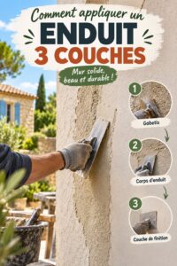 Application d'un enduit en trois couches sur un mur intérieur