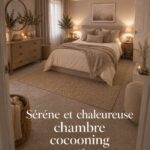 Chambre apaisante avec des couleurs douces et des textiles confortables