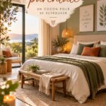 Chambre parentale chaleureuse avec des couleurs neutres et des accessoires comfortables.