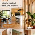 Un claustra en bois stylé délimitant deux espaces dans un intérieur moderne.