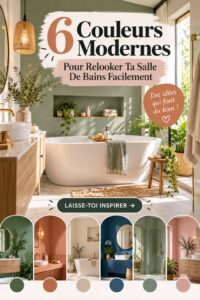 Salle de bains moderne avec des accents de couleurs tendance