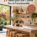 Cuisine zen au style Japandi avec des couleurs neutres et des matériaux naturels