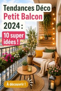 Un petit balcon joliment décoré avec des plantes et des meubles confortables