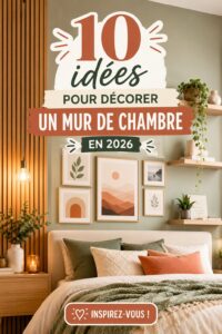 Décoration murale de chambre moderne avec des formes géométriques en couleurs douces.