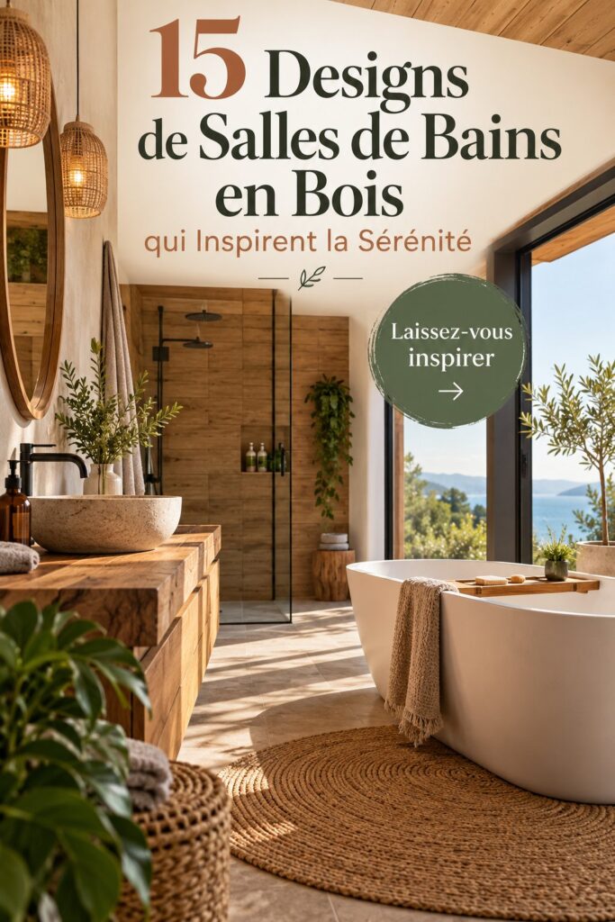 Salle de bains en bois alliant modernité et confort.