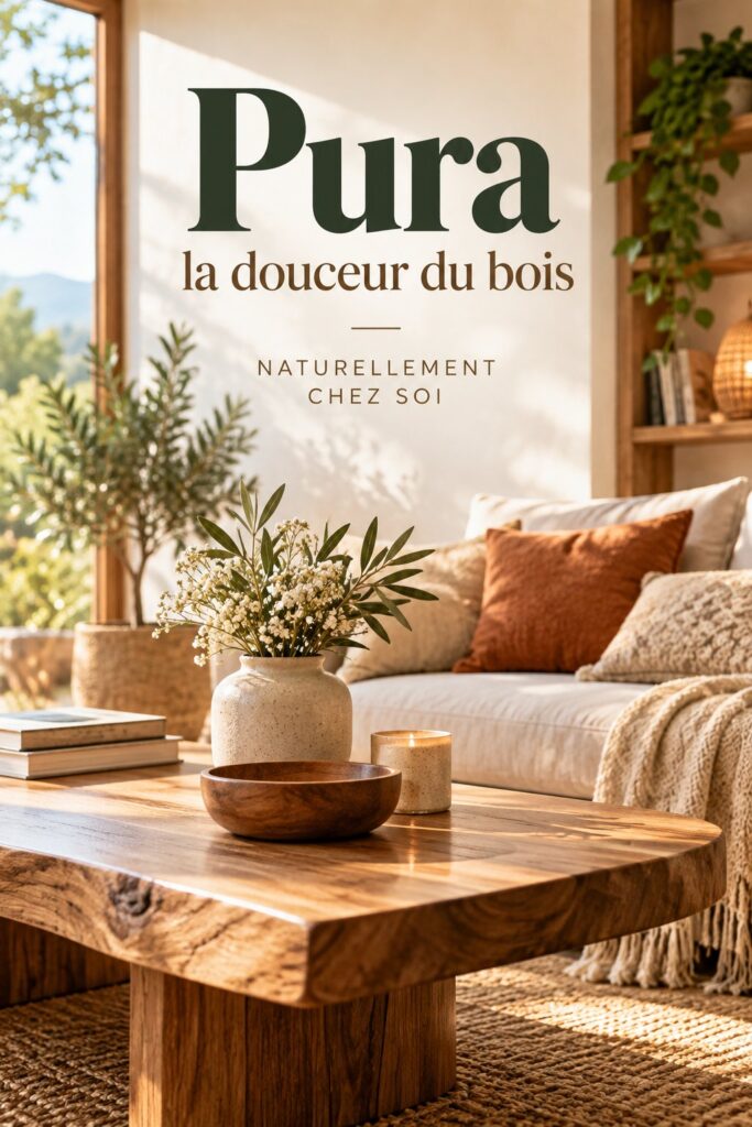 Intérieur accueillant avec des éléments en bois qui apportent chaleur et douceur.