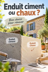 Comparaison visuelle entre enduit ciment et enduit chaux dans un projet de rénovation intérieure