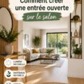 Entrée ouverte sur le salon avec un décor chaleureux et élégant