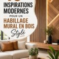 Un mur habillé de panneaux en bois moderne et élégant dans un salon