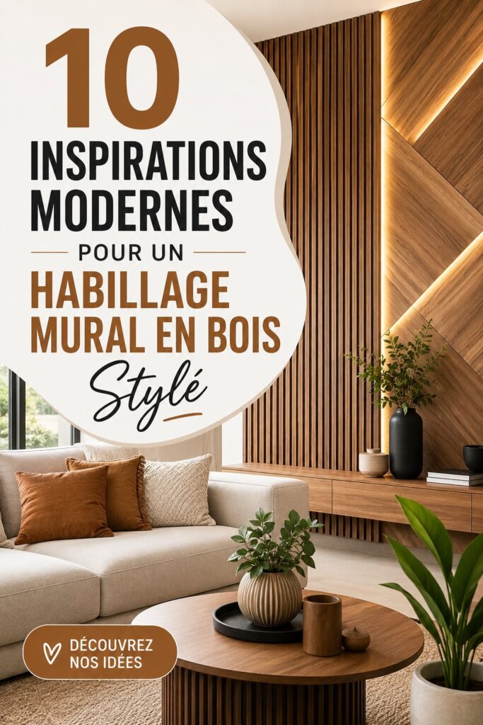 Un mur habillé de panneaux en bois moderne et élégant dans un salon