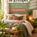 Une chambre zen décorée avec des couleurs apaisantes et des plantes vertes.
