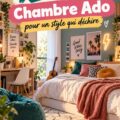 Une chambre ado décorée avec style et rangement intelligent.