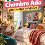 Une chambre ado décorée avec style et rangement intelligent.
