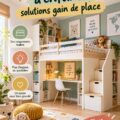 Chambre d'enfant optimisée avec des solutions de rangement pratiques et modernes