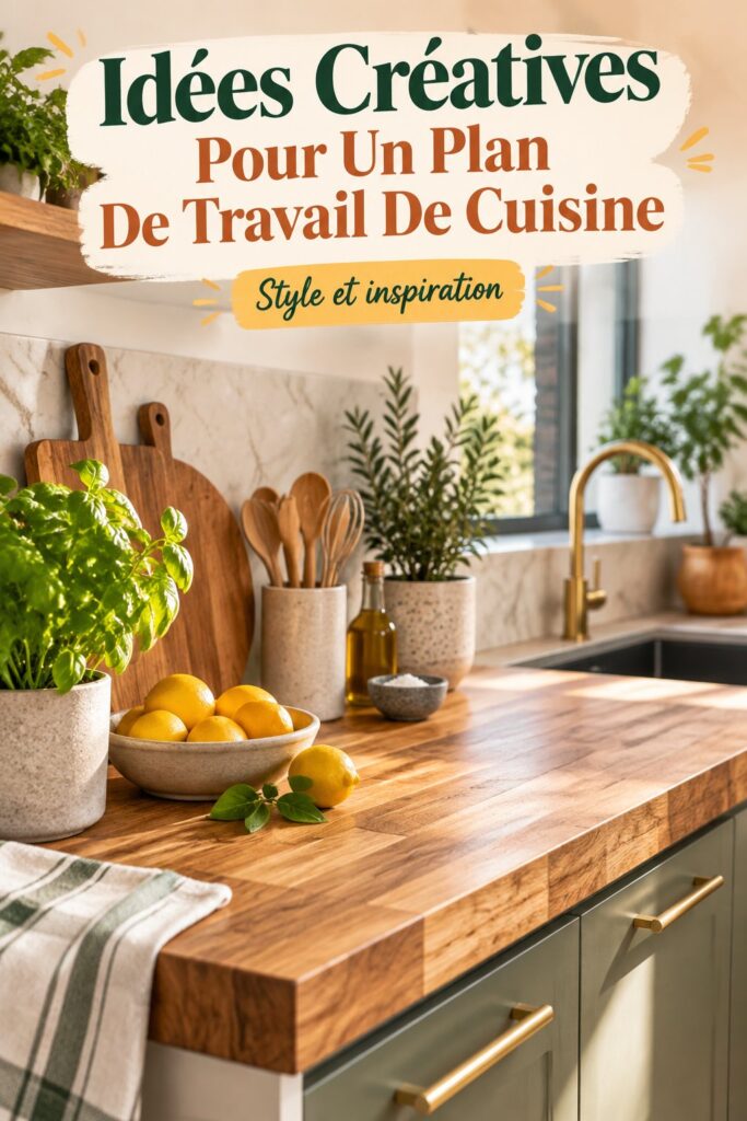 Plan de travail de cuisine décoré avec élégance et créativité