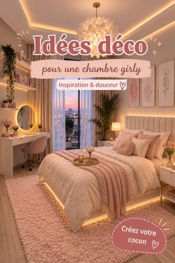 Chambre girly avec des touches féminines et chaleureuses