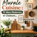 cuisine moderne avec décoration murale chaleureuse