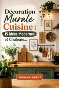 cuisine moderne avec décoration murale chaleureuse