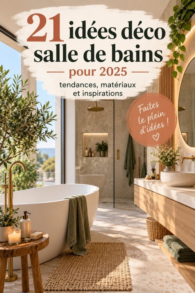 Salle de bains moderne avec des éléments écologiques et des couleurs apaisantes
