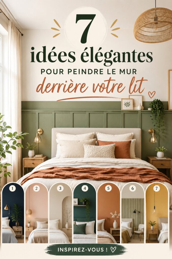 Un mur peint élégamment derrière un lit, avec des teintes douces et relaxantes.