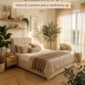 Chambre avec un lit au design scandinave élégant