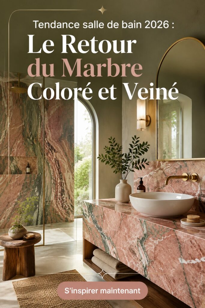 Salle de bain moderne avec du marbre coloré