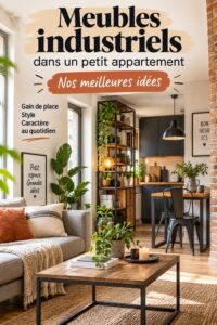 Un petit appartement avec des meubles industriels esthétiques et fonctionnels