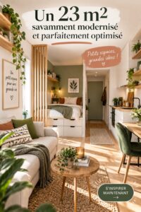 Un aménagement moderne et fonctionnel d'un petit appartement de 23 m².