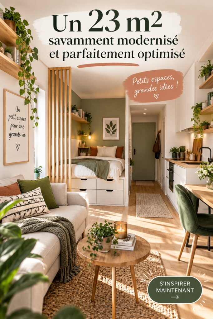Un aménagement moderne et fonctionnel d'un petit appartement de 23 m².