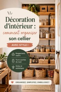 Cellier organisé avec étagères et bocaux