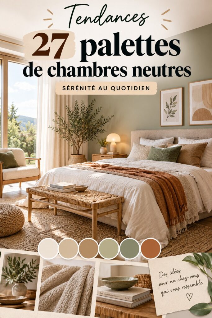 Palettes de couleurs neutres pour chambres modernes