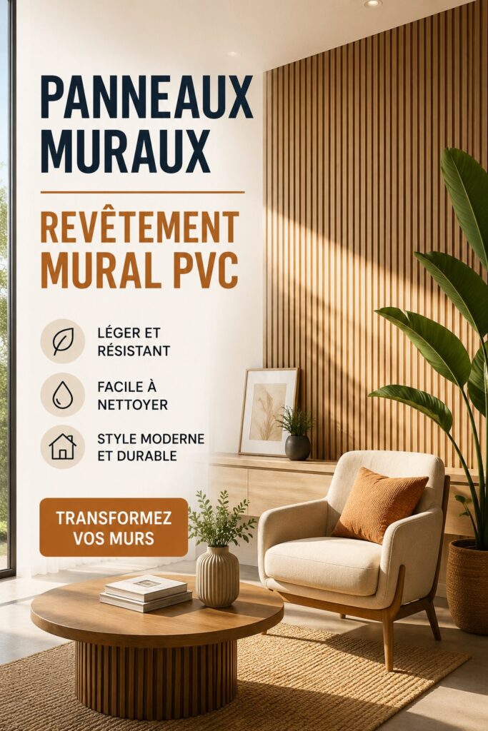 Panneaux muraux en PVC décoratifs dans un intérieur moderne