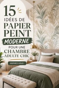 Un salon moderne avec du papier peint chic et élégant dans des tons neutres.